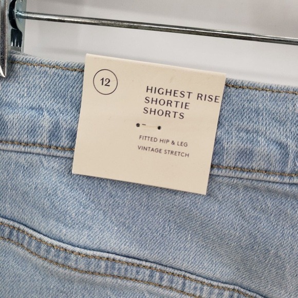 Universal Thread Highest Rise Shortie Shorts Womens 12 Cut Off Destructed Jean - Picture 11 of 13